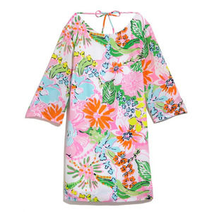 Lilly Pulitzer Nosey Posey Floral Print Satin Shift Dress 3x Curvy Plus Size